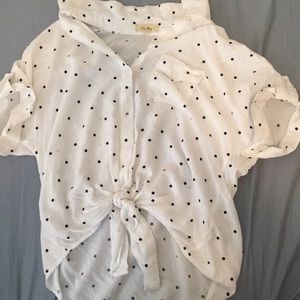Love Notes Shear polka dot blouse